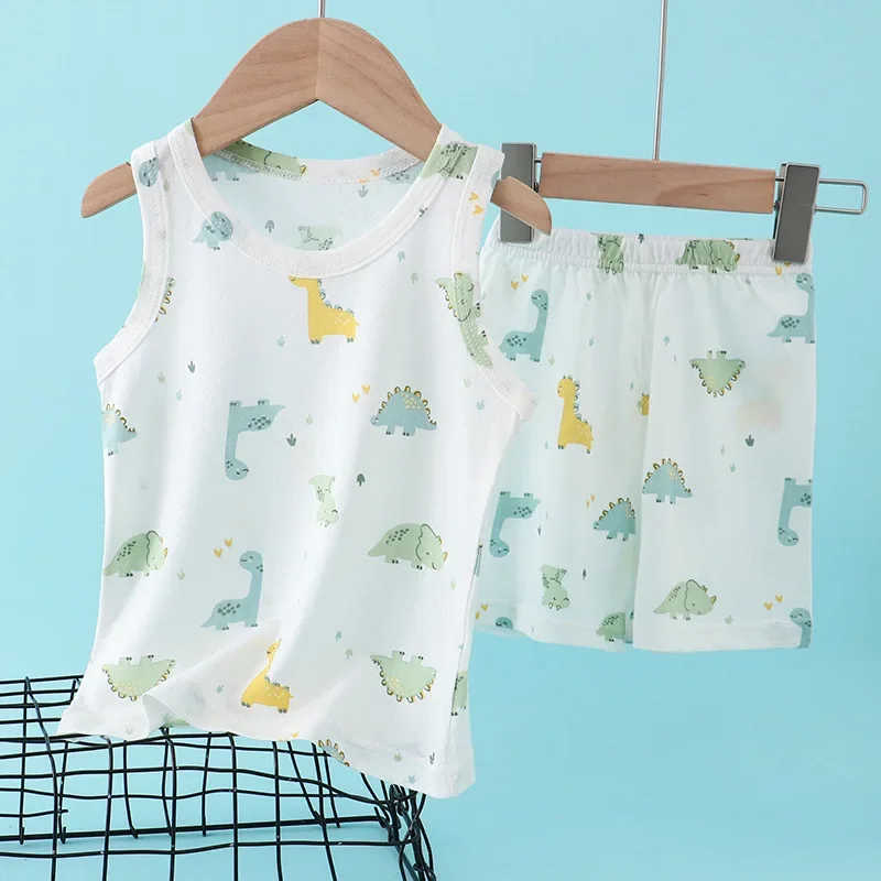 Summer Clothing Newborn - 어린이 대나무 면 조끼 정장 여름