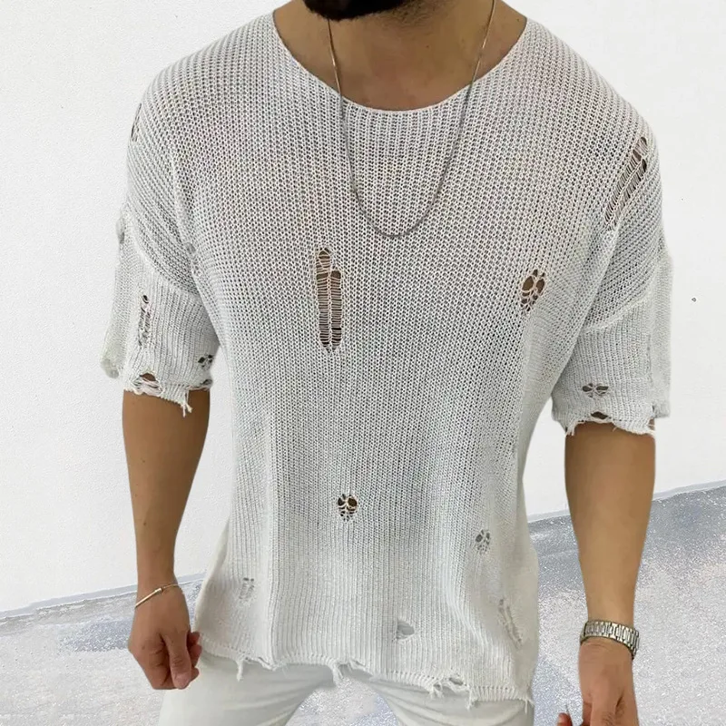 Summer Clothing Men 2025 - 2025 여름 신사복 솔리드 컬러 스웨터