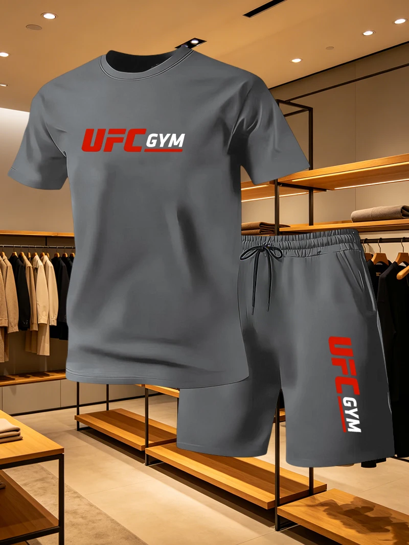 Summer Clothing Men Fashion - 남성 패션 티셔츠 반바지 UFC 캐주얼