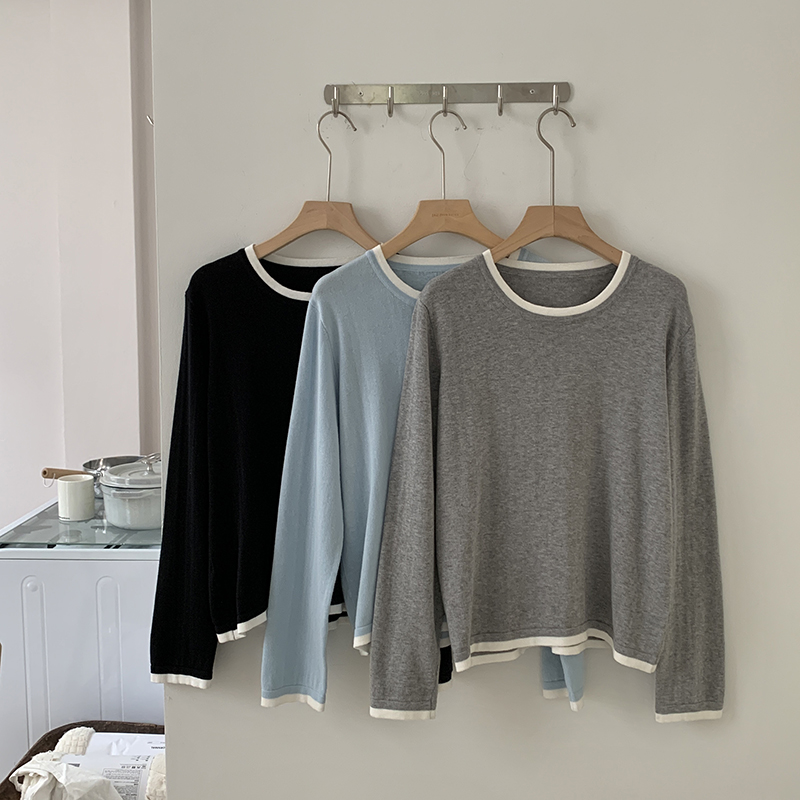 Summer Clothing For Women - 100% 면 여성용 O넥 컬러 블로킹
