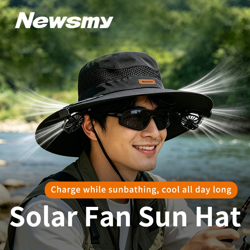 Sun Hat Wide Brim - NEWSMY 태양광 팬 모자 UPF50+ 자외선