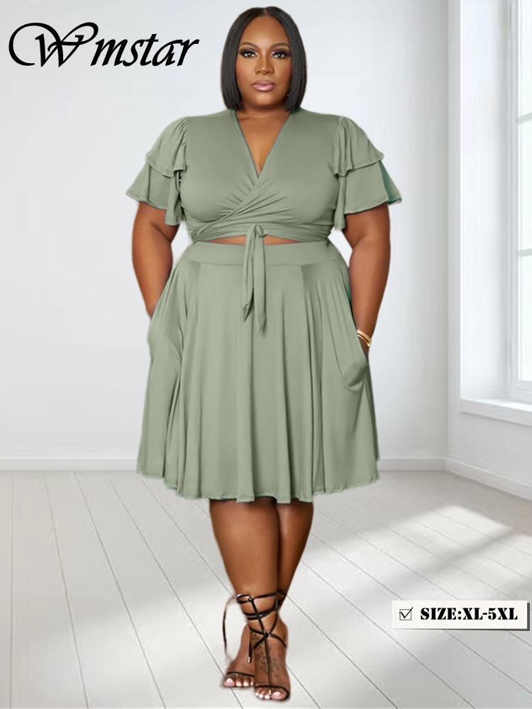 Summer Clothing Bundle - Wmstar 2 투피스 여성 의류, V넥