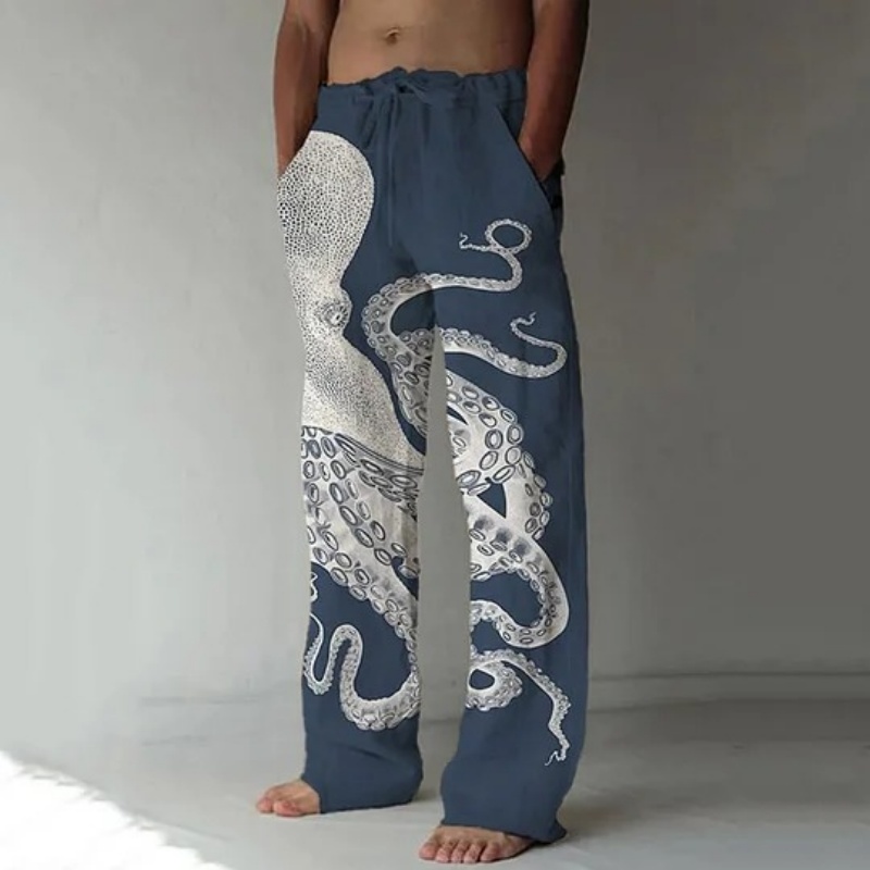 Summer Clothing Men 2025 - 일본 예술 문어 그래픽 프린트 캐주얼