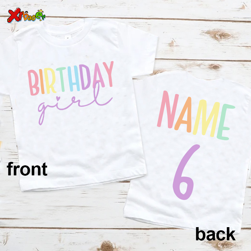 Summer Clothing Name - 생일 소녀 티셔츠 파티 의상, 맞춤형