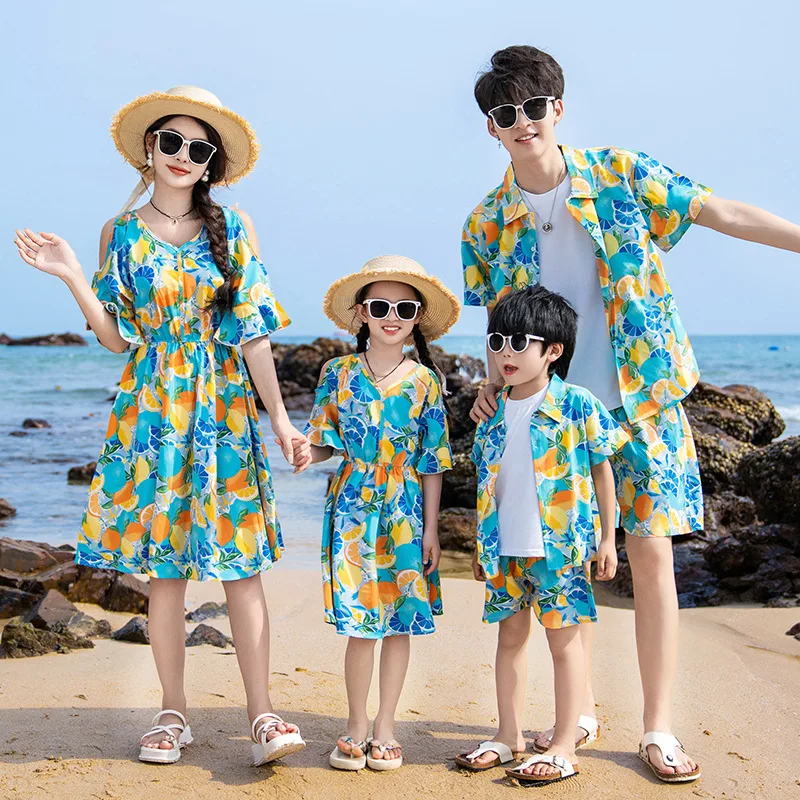 휴가철 커플 룩 부모 자식 옷, 과일 프린트, 가족 매 - Summer Clothing Looks 리뷰 및 가격