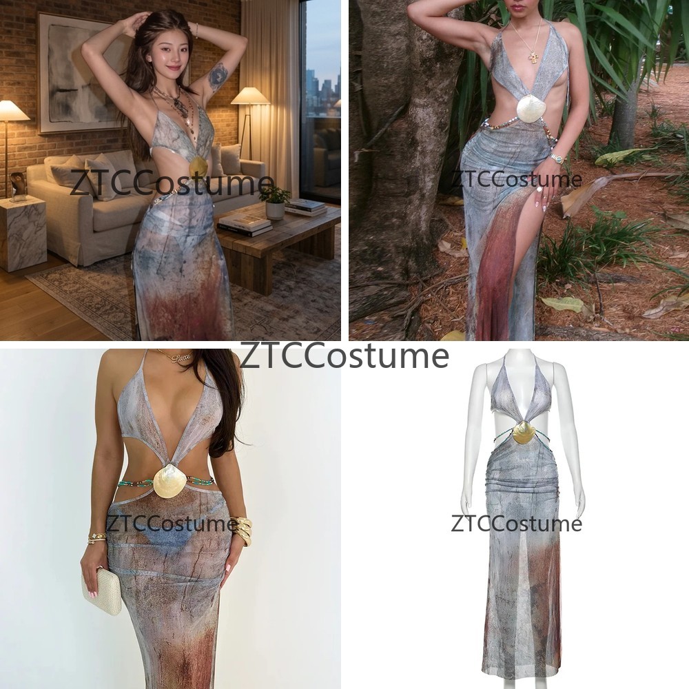 코스프레 홀터넥 비치 드레스 여성 우아한 커버업 섹시  - Halter Neck Top 리뷰 및 가격
