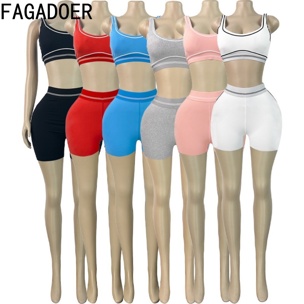 FAGADOER 패션 패치 워크 품질 스포티 세트 여성 - Summer Yoga Clothing 리뷰 및 가격