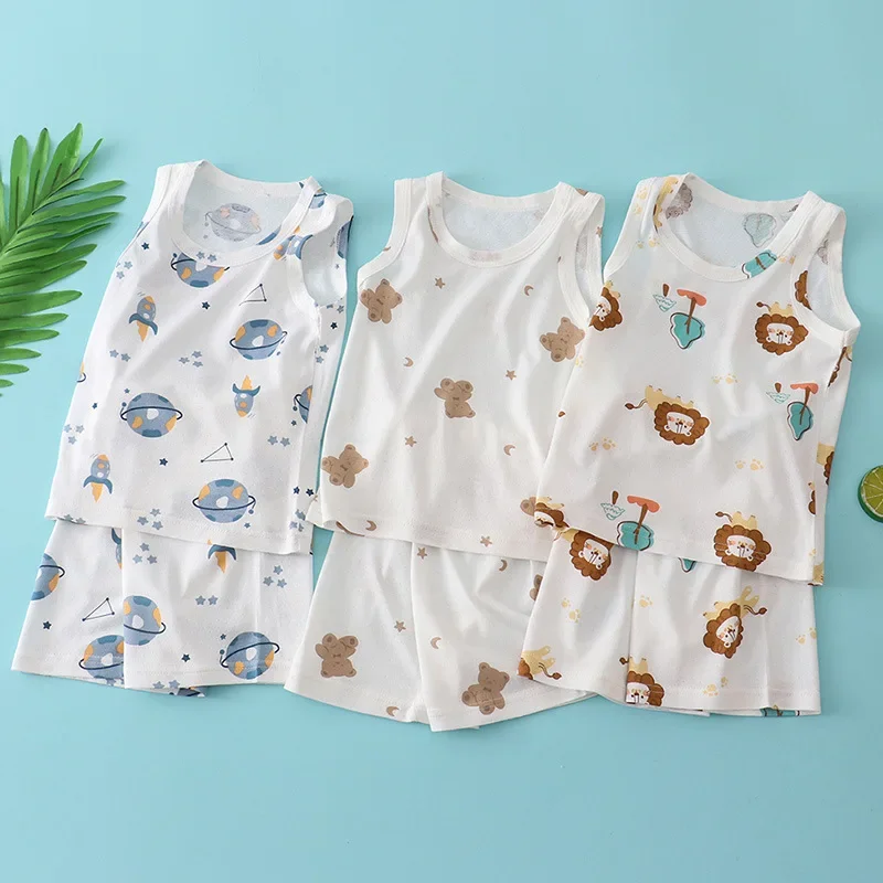 어린이 대나무 면 조끼 정장 여름 얇은 민소매 옷 귀여 - Summer Clothing Newborn 리뷰 및 가격
