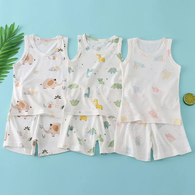 어린이 대나무 면 조끼 정장 여름 얇은 민소매 옷 귀여 - Summer Clothing Newborn 리뷰 및 가격