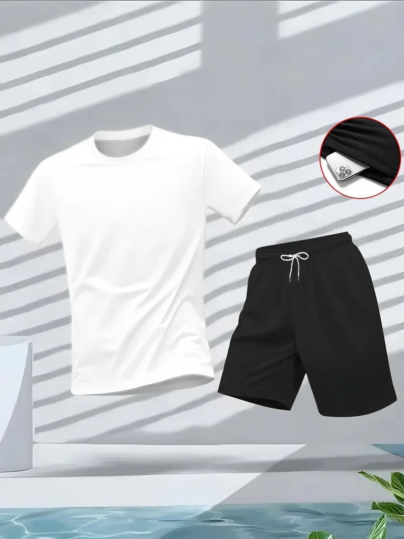 남성 정장 2피스 세트 패션 레저 편안한 세트 티셔츠  - Summer Clothing Men Fashion 리뷰 및 가격