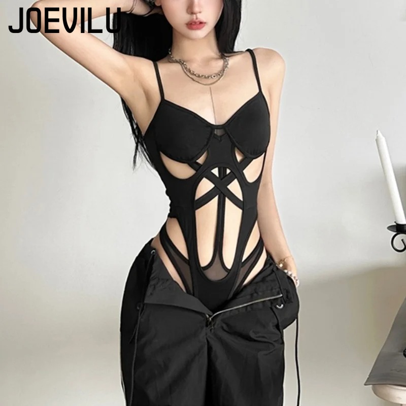 Y2K 블랙 바디수트 여성용 섹시한 슬리브리스 탑 스파 - Summer Clothing Bundle 리뷰 및 가격