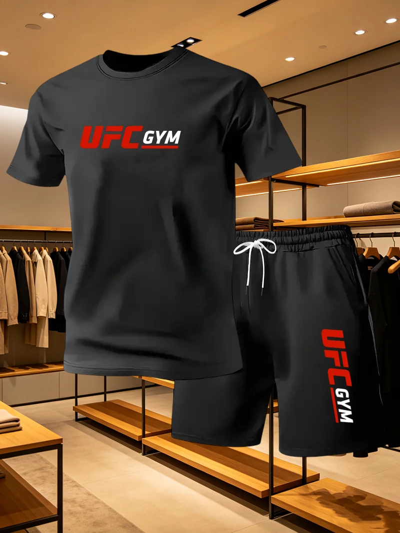 남성 패션 티셔츠 반바지 UFC 캐주얼 세트 여름 스포 - Summer Clothing Men Fashion 리뷰 및 가격