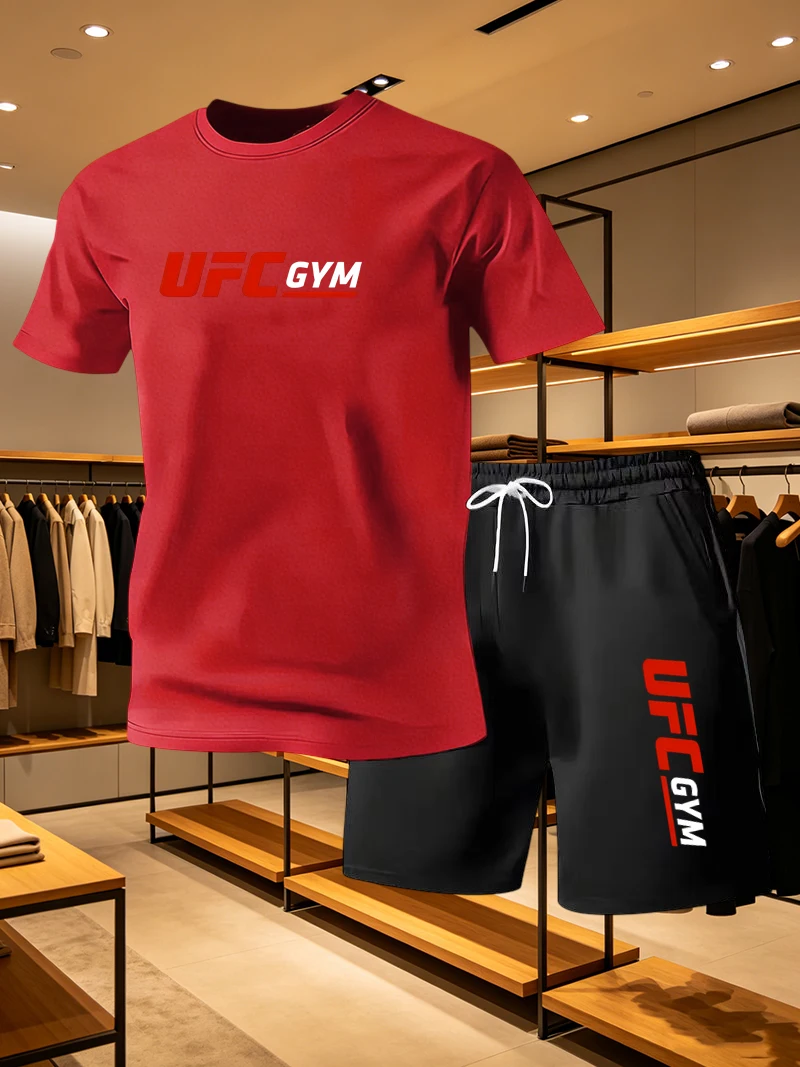 남성 패션 티셔츠 반바지 UFC 캐주얼 세트 여름 스포 - Summer Clothing Men Fashion 리뷰 및 가격