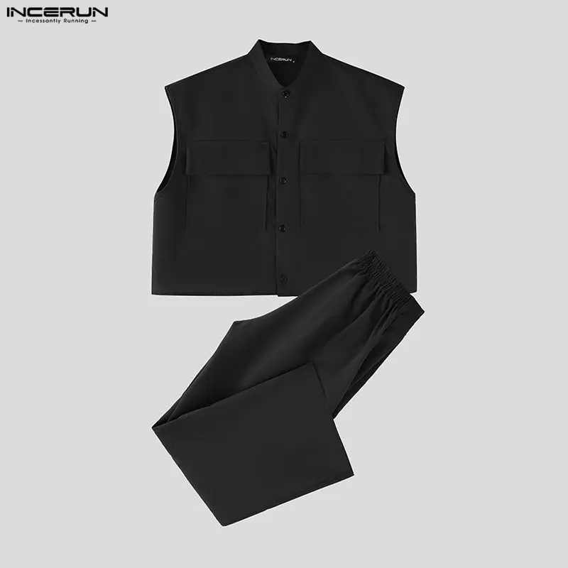 INCERUN 남성 세트 솔리드 민소매 크롭 탑 셔츠  - Summer Clothing Trends 리뷰 및 가격