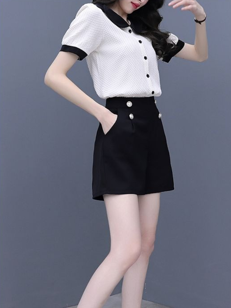 여성용 배색 버튼 반바지 세트 2피스 트렌드 2025  - Summer Clothing Trends 2025 Women'S 리뷰 및 가격