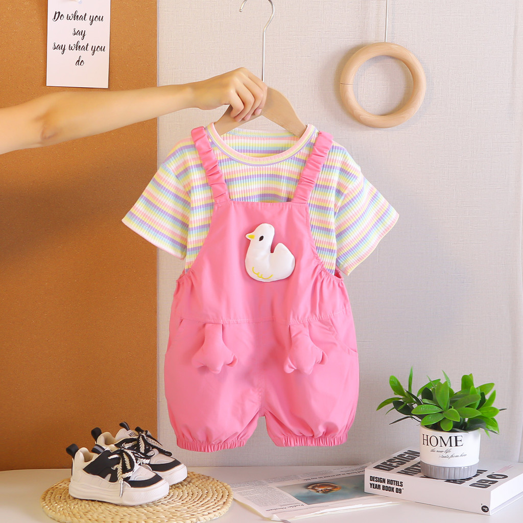 유아 아기 소녀 의류 세트 어린이 유아 줄무늬 티셔츠  - Summer Duck Clothing 리뷰 및 가격