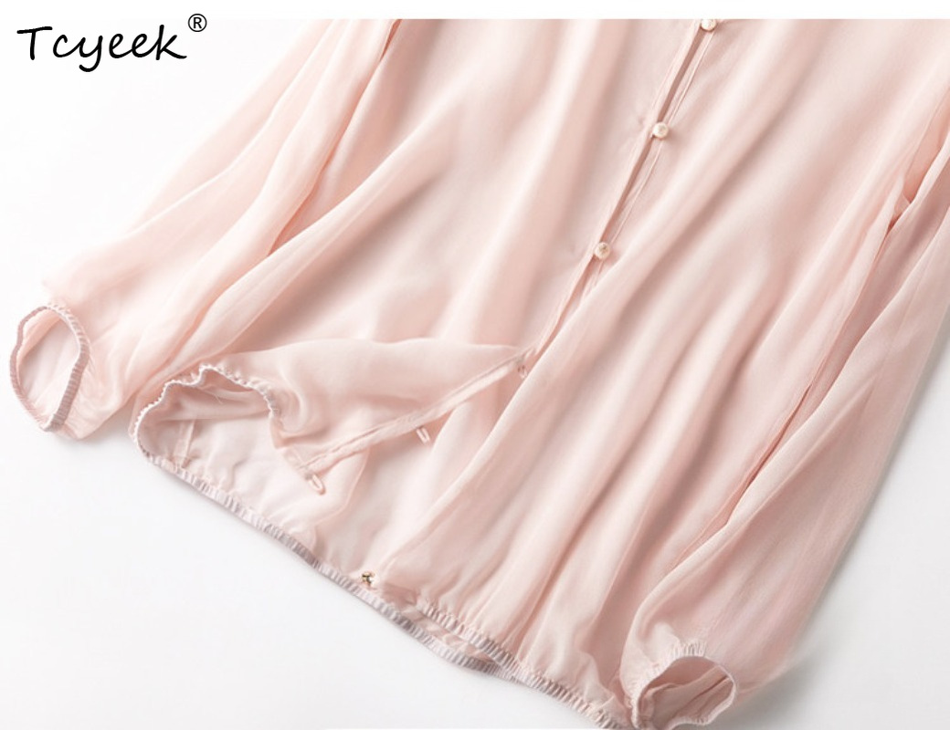 Tcyeek 100% 리얼 멀버리 실크 여성 탑 202 - Summer Clothing For Women 리뷰 및 가격