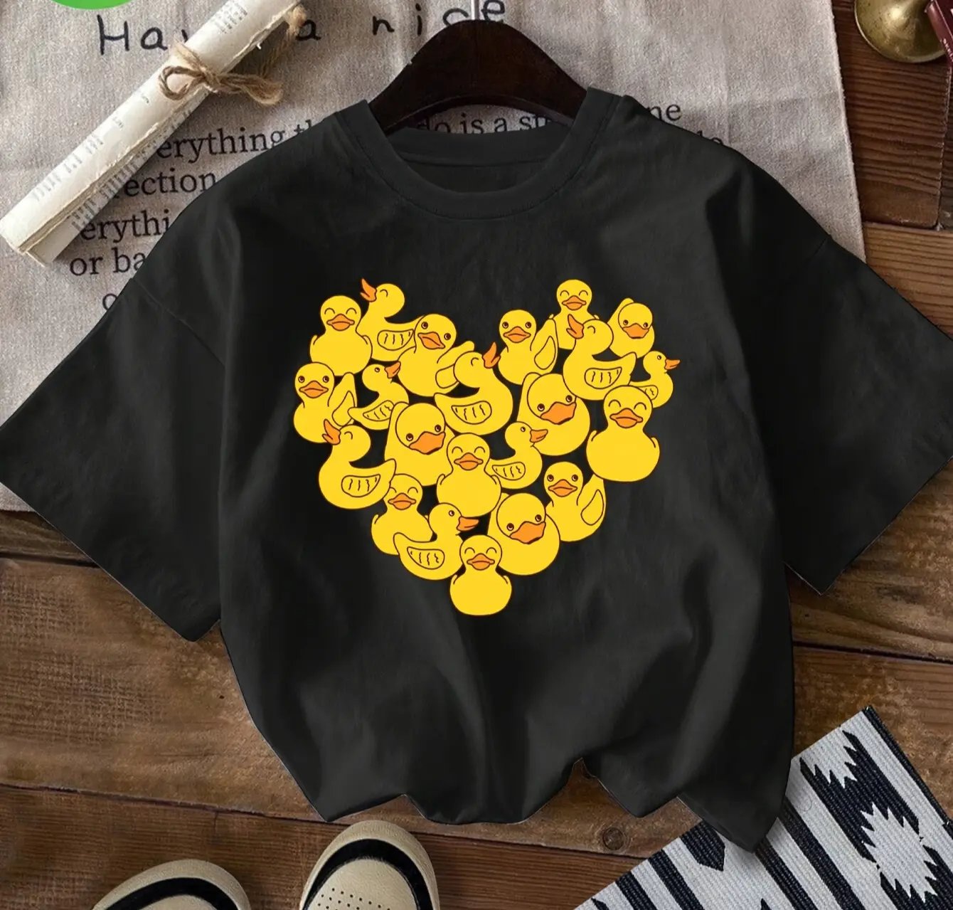 여성 캐주얼 반팔 크루넥 티셔츠 귀여운 노란색 오리 하 - Summer Duck Clothing 리뷰 및 가격