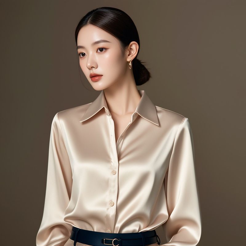2025 여름 여성 새틴 셔츠 우아한 일반 긴 소매 블 - Summer Clothing Men 2025 리뷰 및 가격