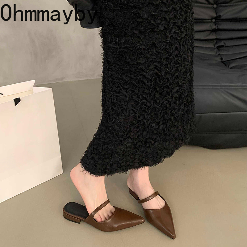 봄 여름 지적 발가락 여성 Muels 슬리퍼 패션 얕은 - Summer Clothing Accessories 리뷰 및 가격