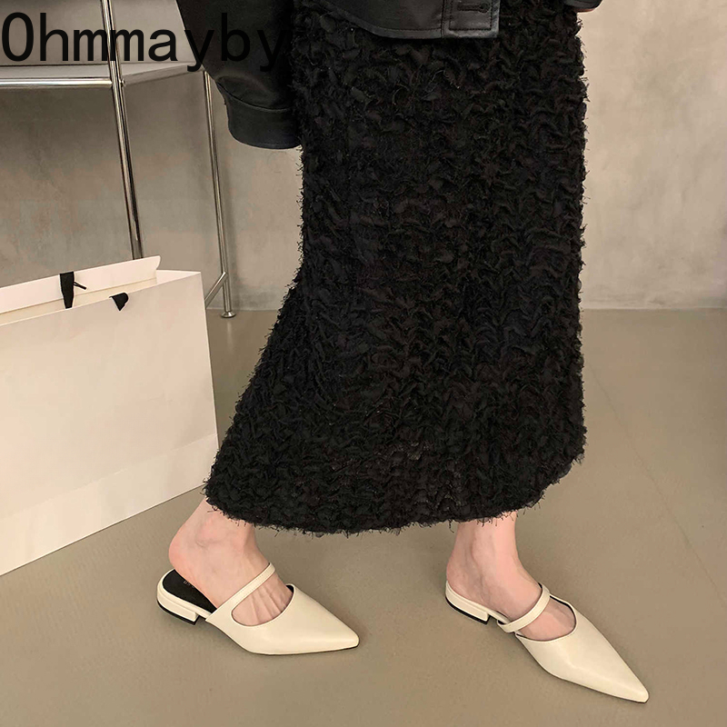 봄 여름 지적 발가락 여성 Muels 슬리퍼 패션 얕은 - Summer Clothing Accessories 리뷰 및 가격