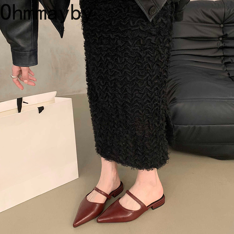 봄 여름 지적 발가락 여성 Muels 슬리퍼 패션 얕은 - Summer Clothing Accessories 리뷰 및 가격