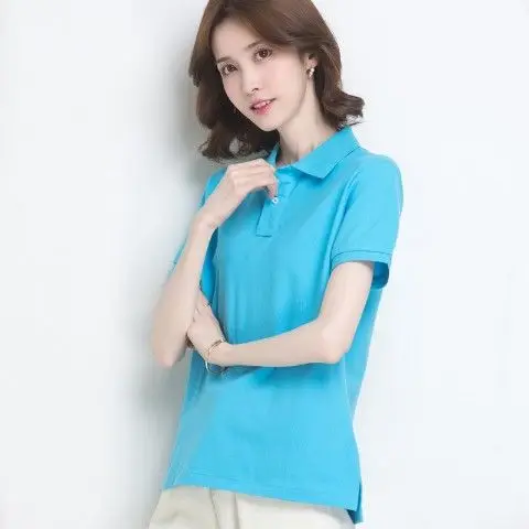 여성용 폴로넥 셔츠 무지 흰색 버튼 100 ℅   여성 - Summer Clothing Trends 2025 Women'S 리뷰 및 가격