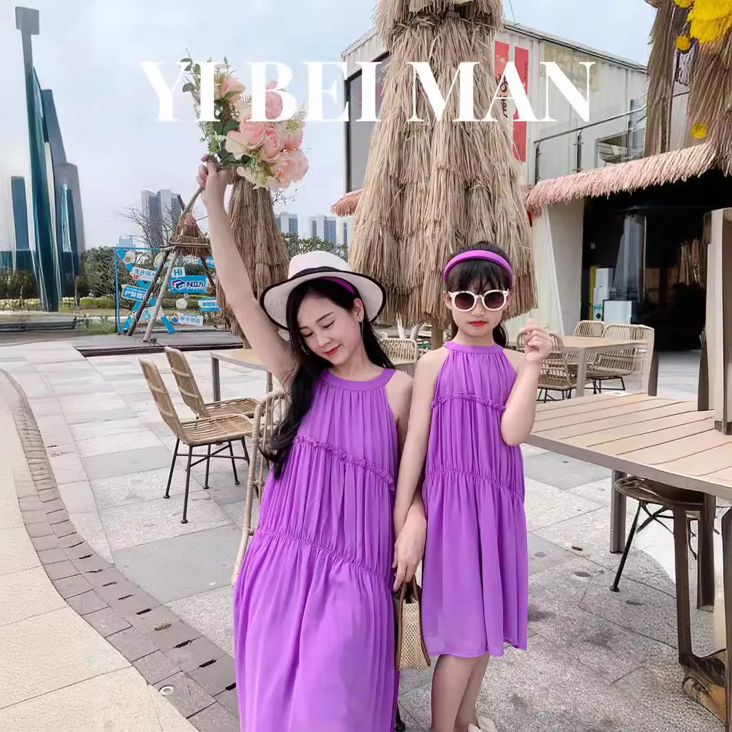 휴가 룩 엄마와 딸 보라색 원피스 휴양지 어머니, 여아 - Summer Clothing Looks 리뷰 및 가격