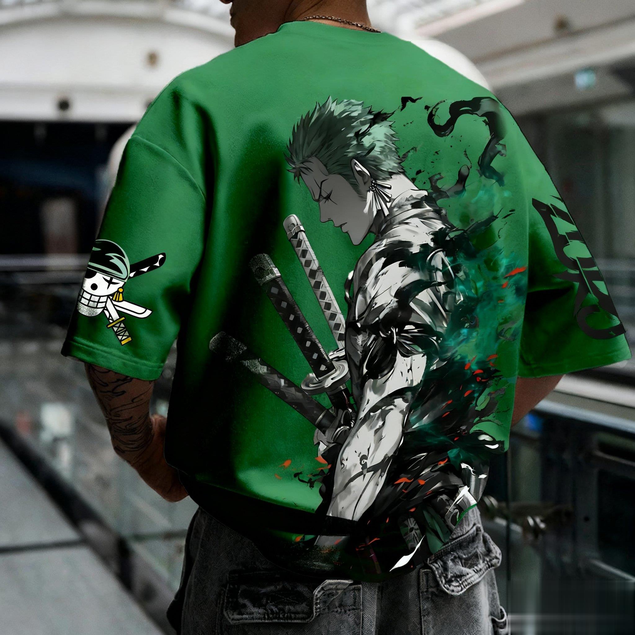 여름 Y2K 애니메이션 원피스 조로 그래픽 티셔츠 남녀 - Summer Clothing Men 2025 리뷰 및 가격