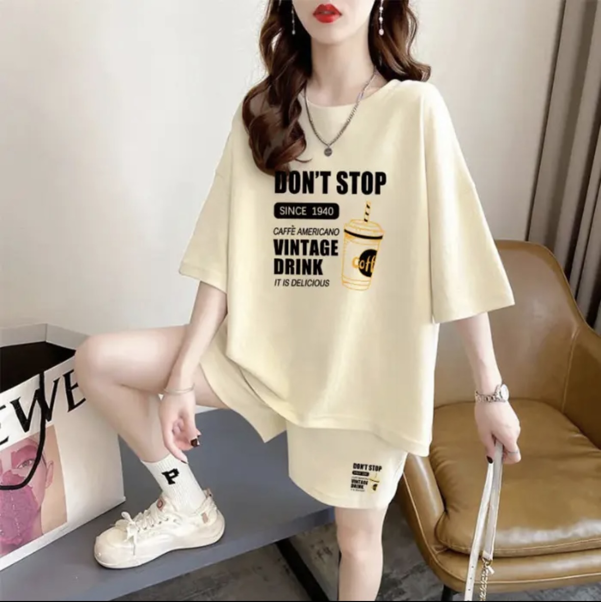 패션 여성 여름 반바지 세트, 스포츠웨어, 오버사이즈  - Summer Clothing For Women 리뷰 및 가격